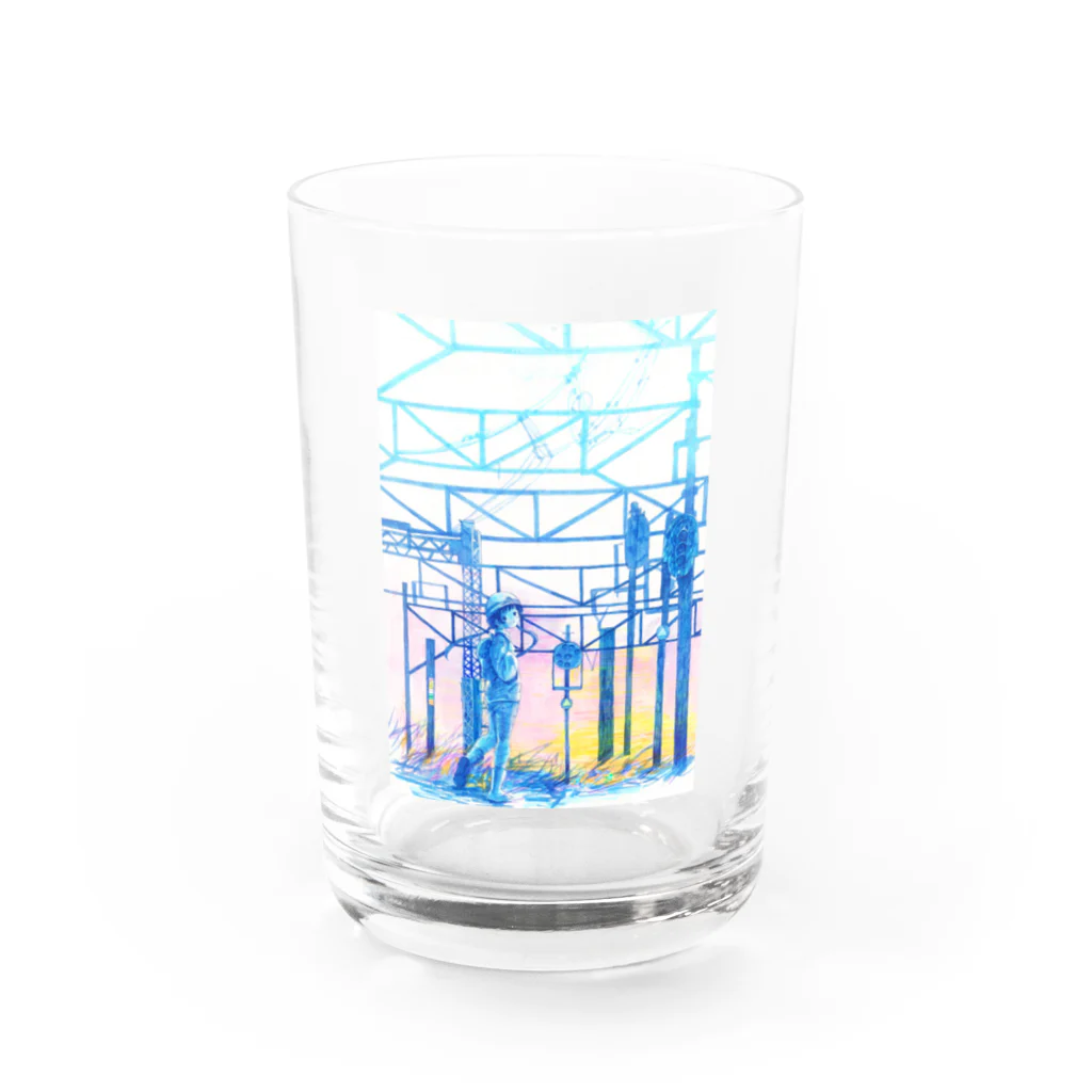 新商品PTオリジナルショップの矢ヶ崎第一閉そく信号機(碓氷線) Water Glass :front