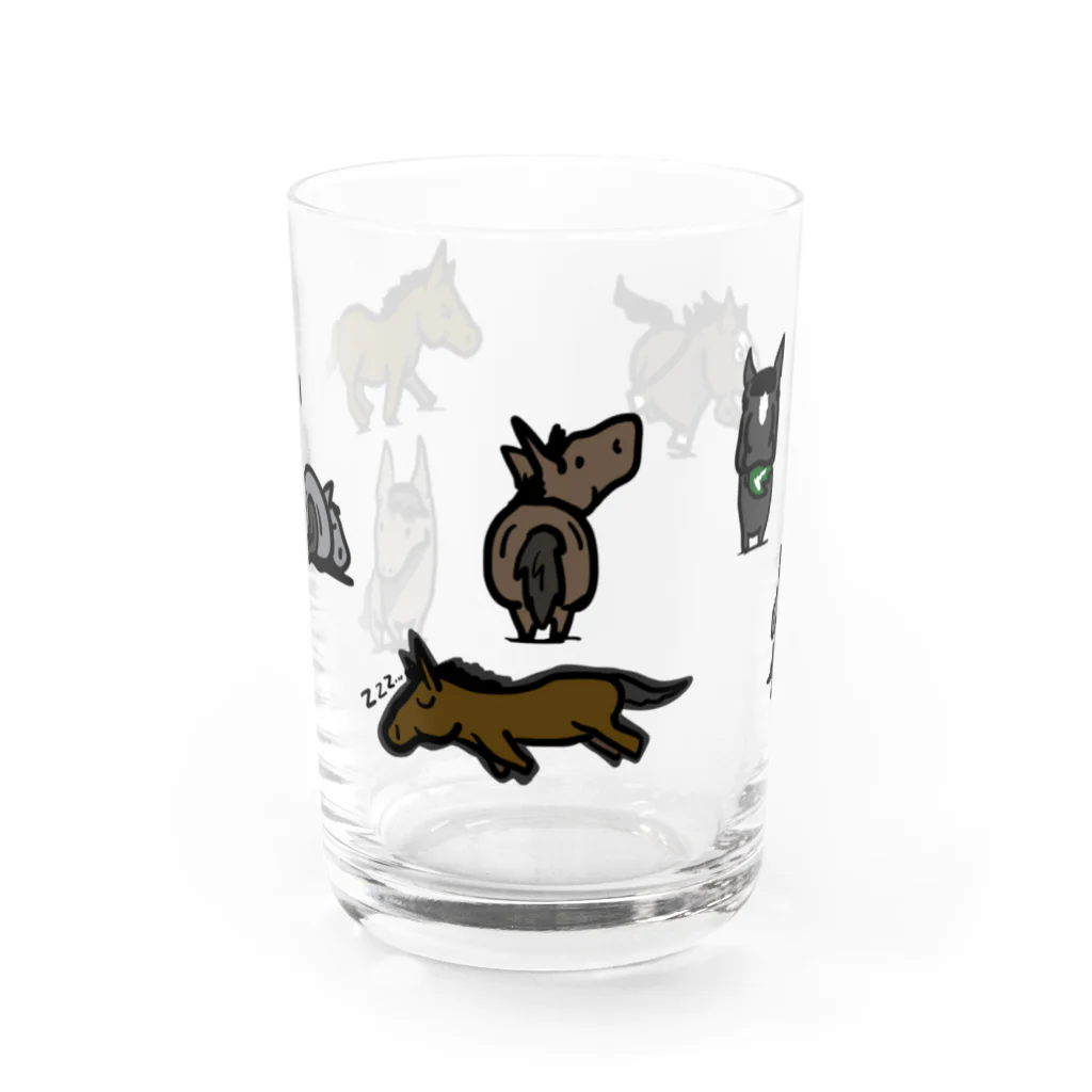 擬馬の馬ちゃんグラス Water Glass :front