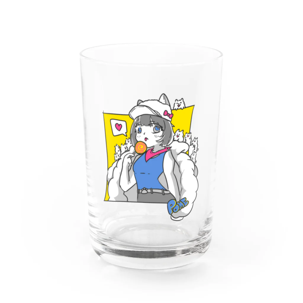 不リスクのポメラニアン少女 Water Glass :front