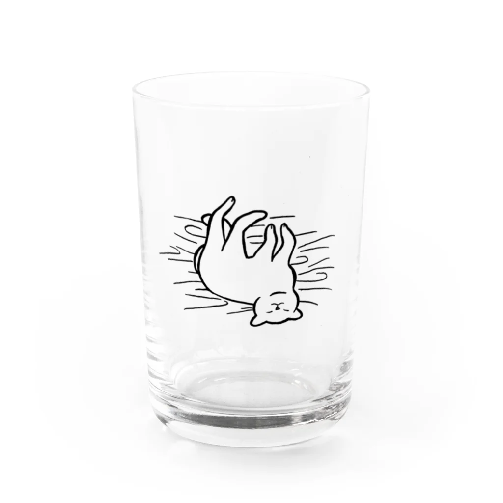 ネコと日常のごろごろ白猫 Water Glass :front