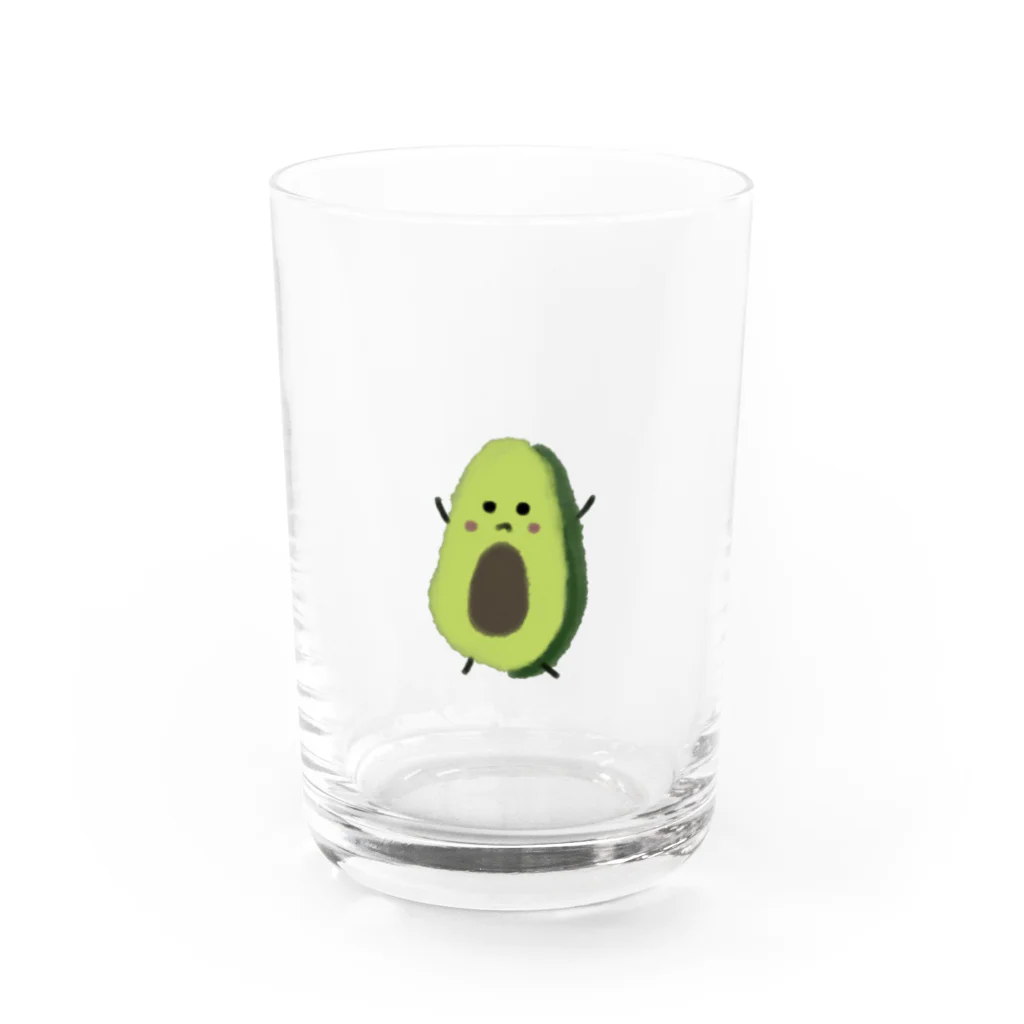 𝙪 𝙠 𝙖 🥑のふわふわのアボカドちゃん Water Glass :front