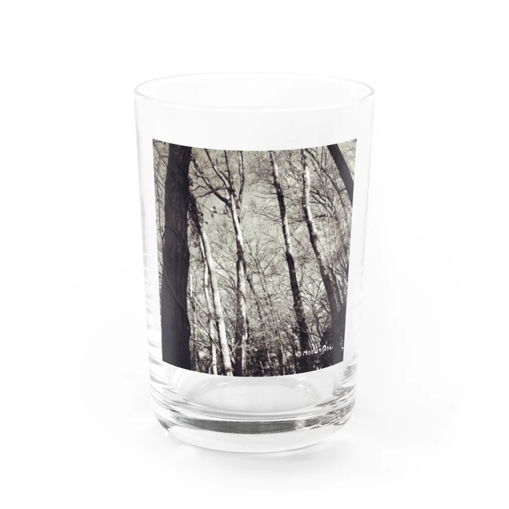 あおちゃん商会の冬の森 （モノクロ）　 Water Glass :front