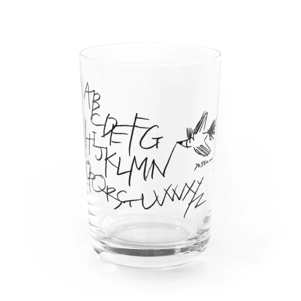 yossanのペンシルバード　アルファベット Water Glass :front