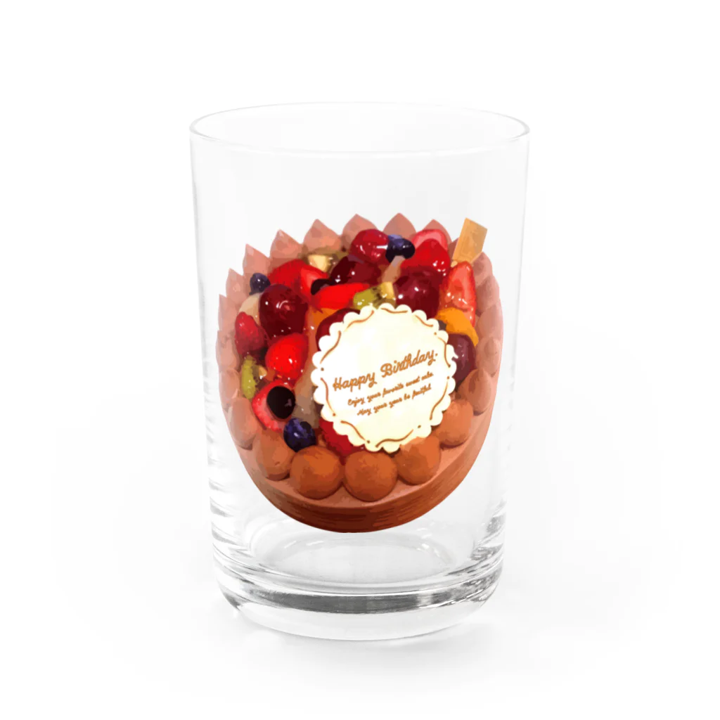 kimchinのフルーツたっぷりのデコレーションケーキ Water Glass :front