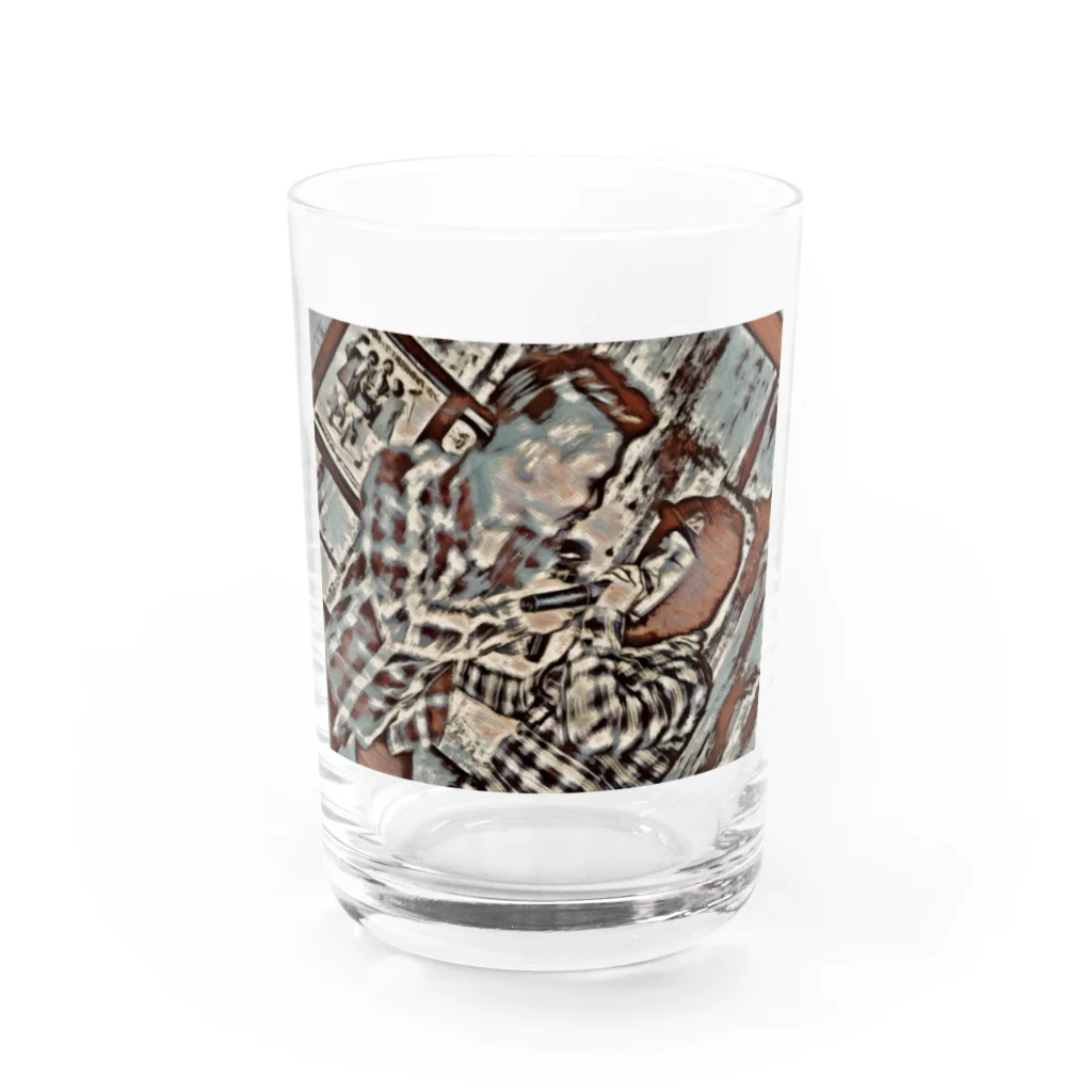 bro to NYのdrinker Water Glass :front