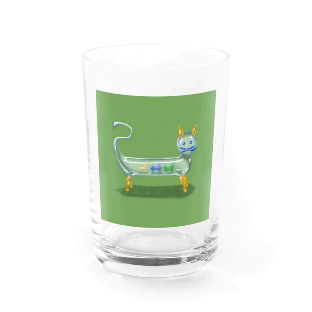 HIGH FIVE Shopのガラス細工のネコ Water Glass :front