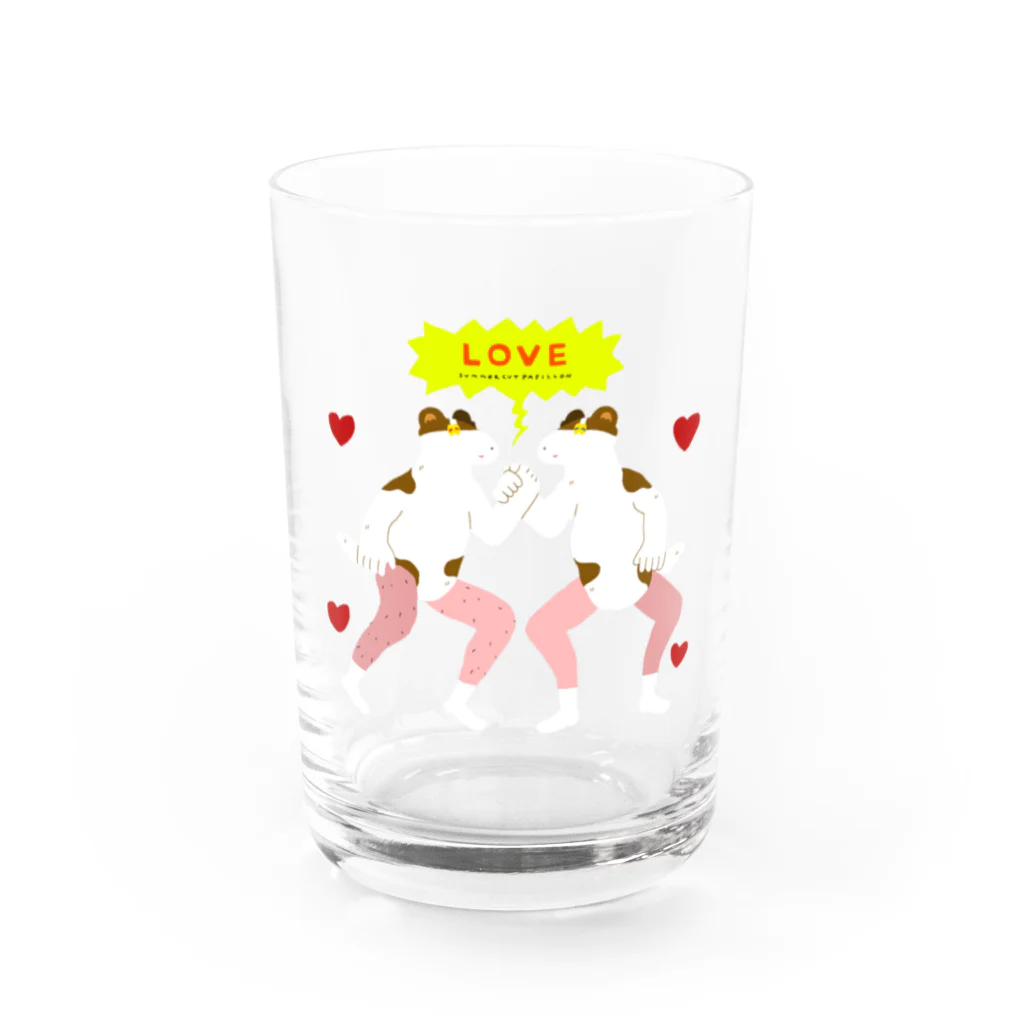 わちゃぽ宇宙人/シマダソラシドのパピヨンはサマーカットがかわいい🔥 Water Glass :front