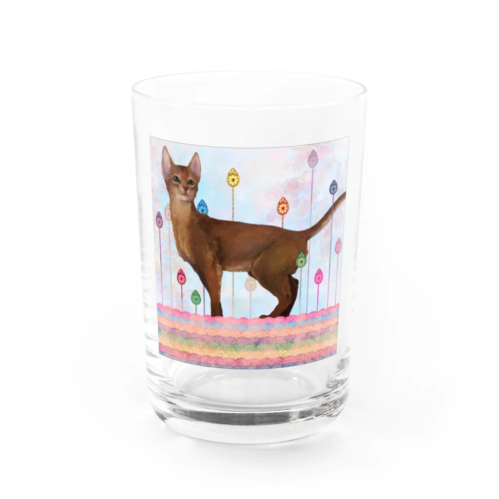 夢海月の猫 Water Glass :front