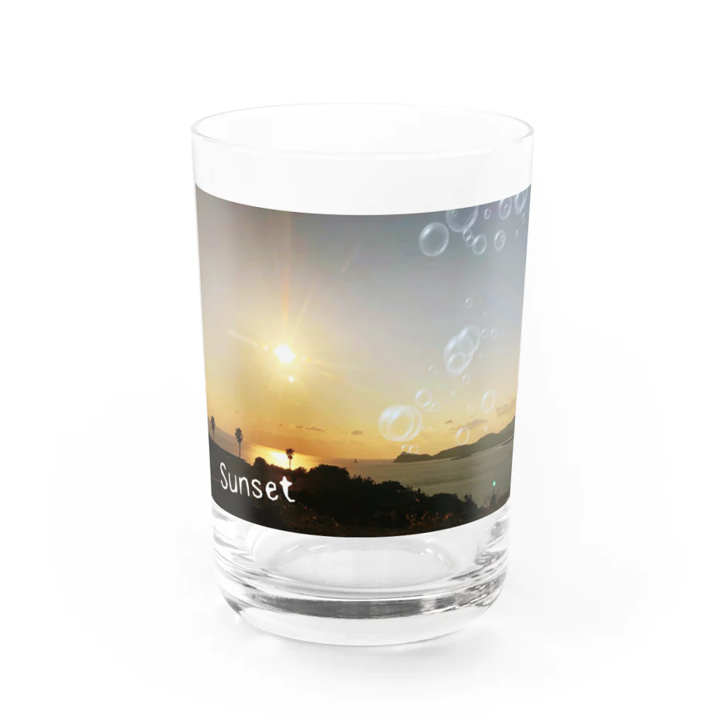 水彩屋のSunset Water Glass :front