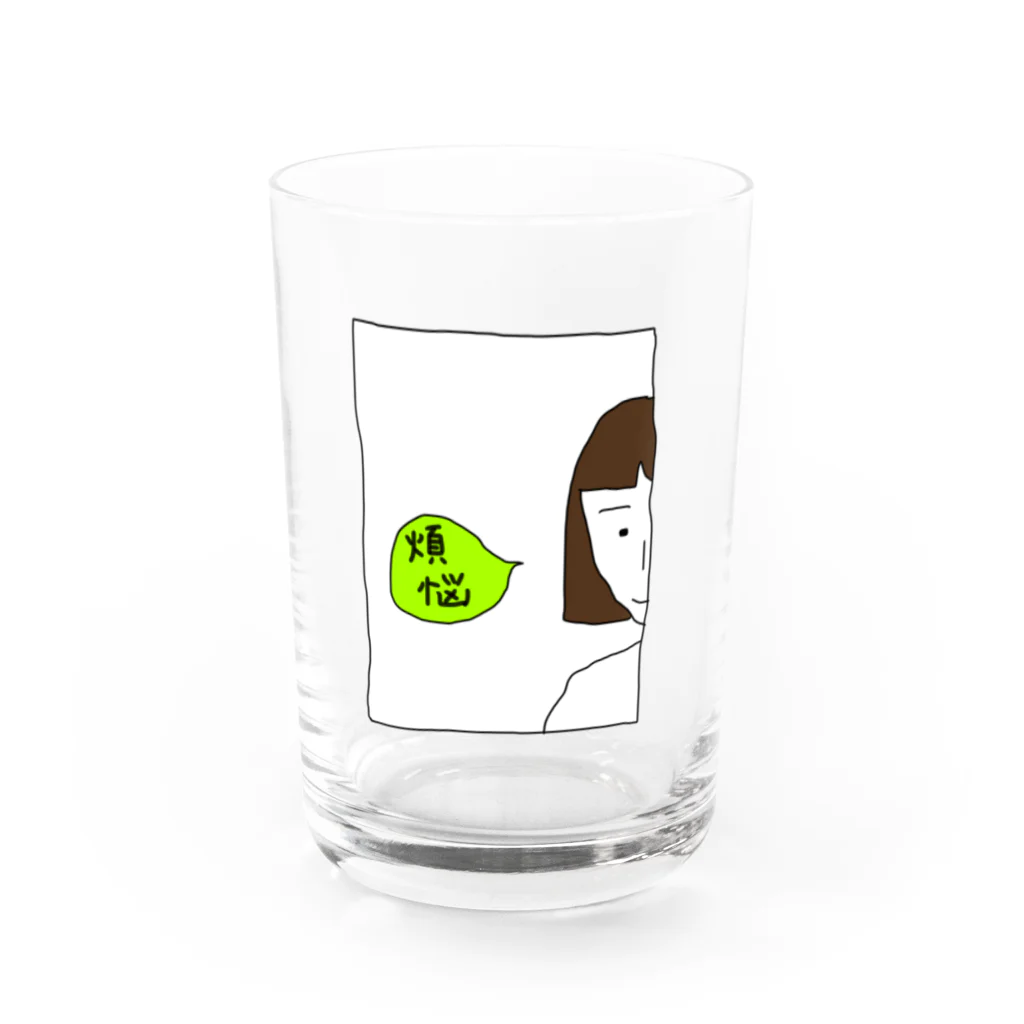 下町ねこの鈴太郎の店の煩悩とわたし Water Glass :front