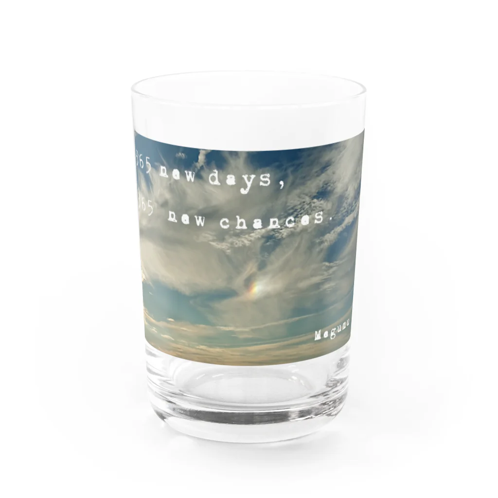 Happiness Moonの彩雲 龍雲 羽根雲 Water Glass :front