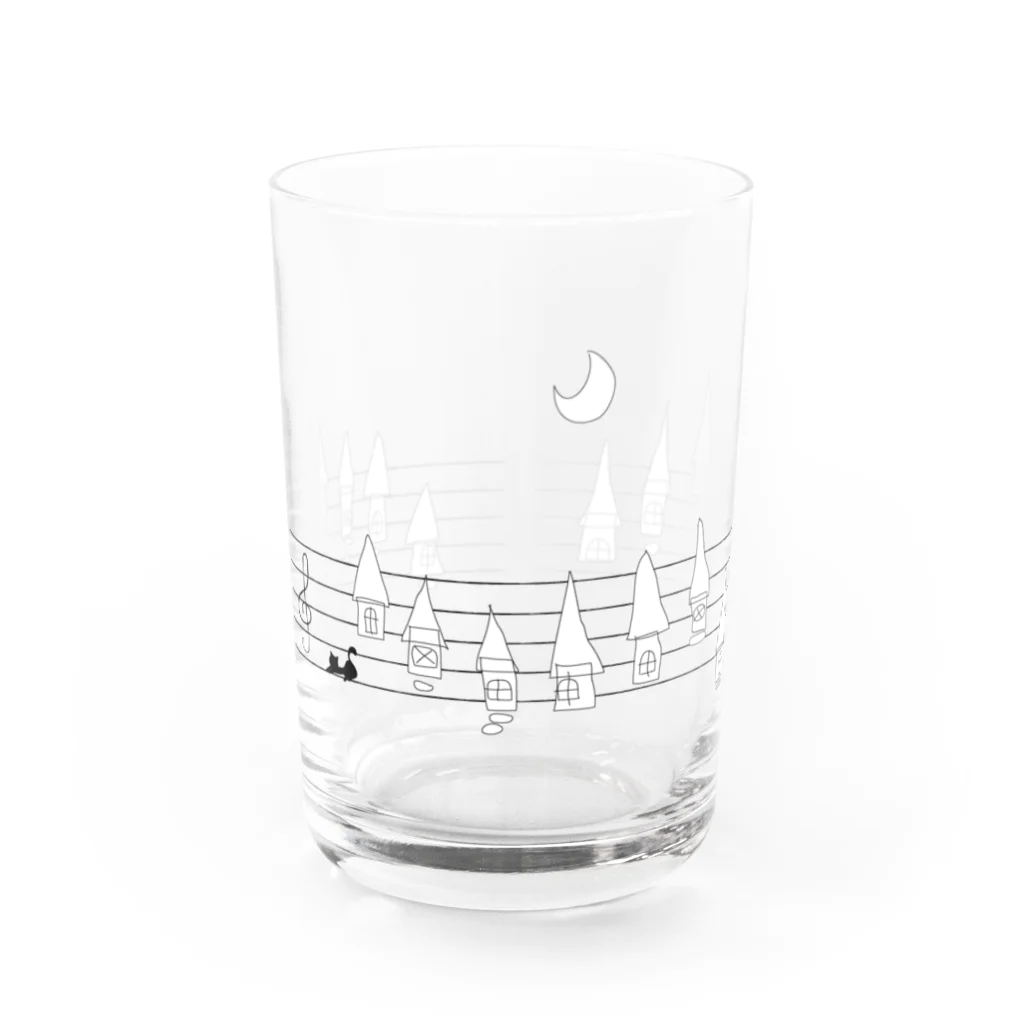 のんびりCafeの布屋さんの夜の散歩道 Water Glass :front