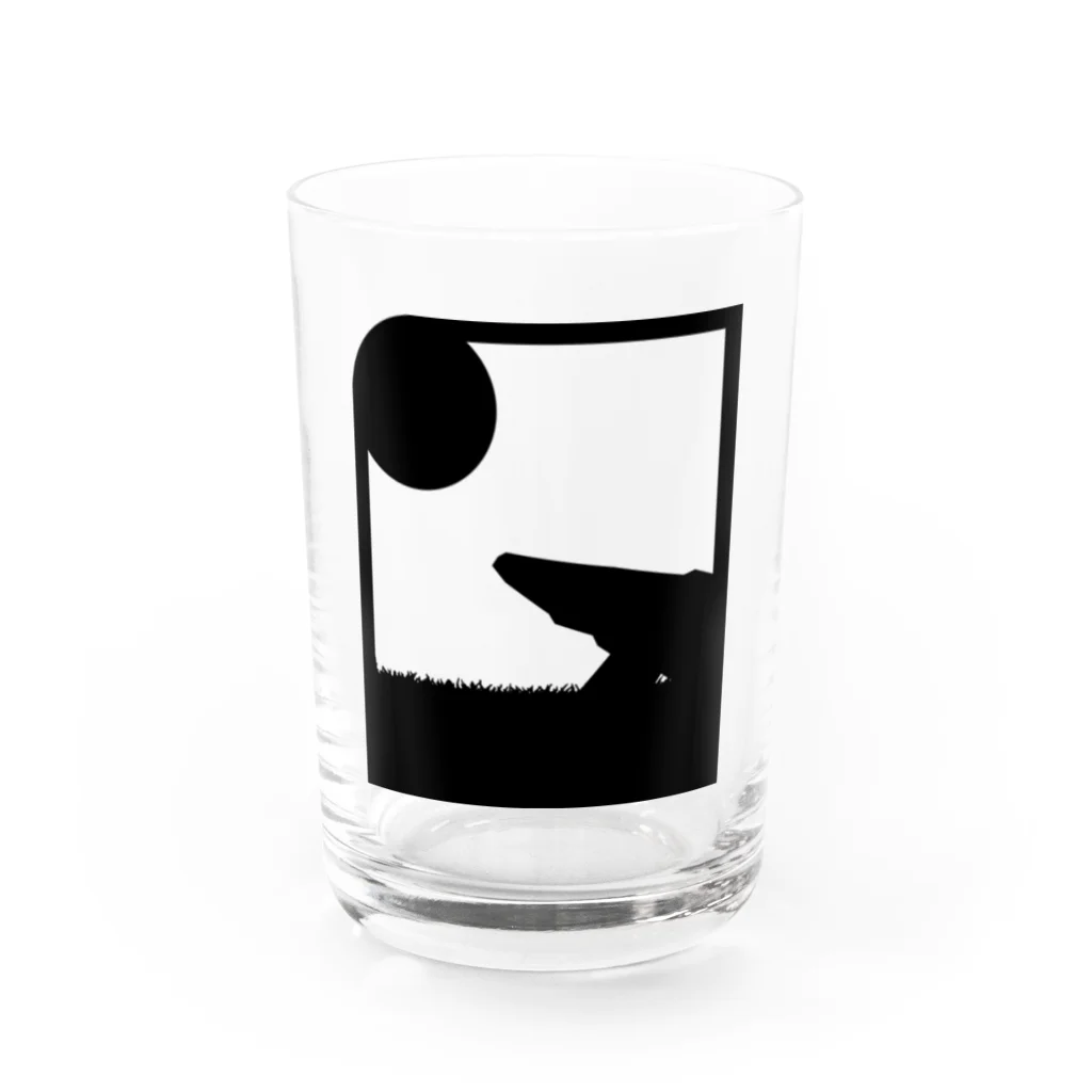 しおんのモノトーン夕暮れサバンナ Water Glass :front