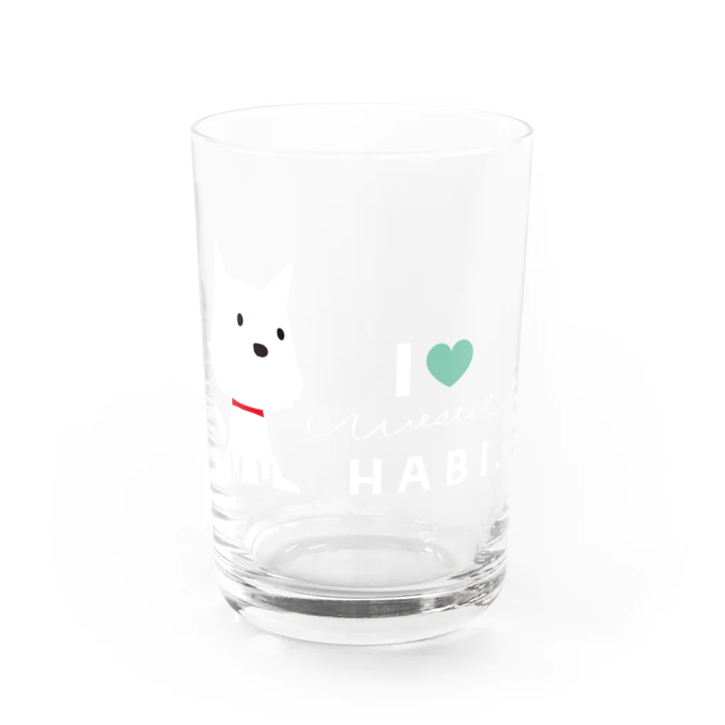 HABIのI♥westie Water Glass :front