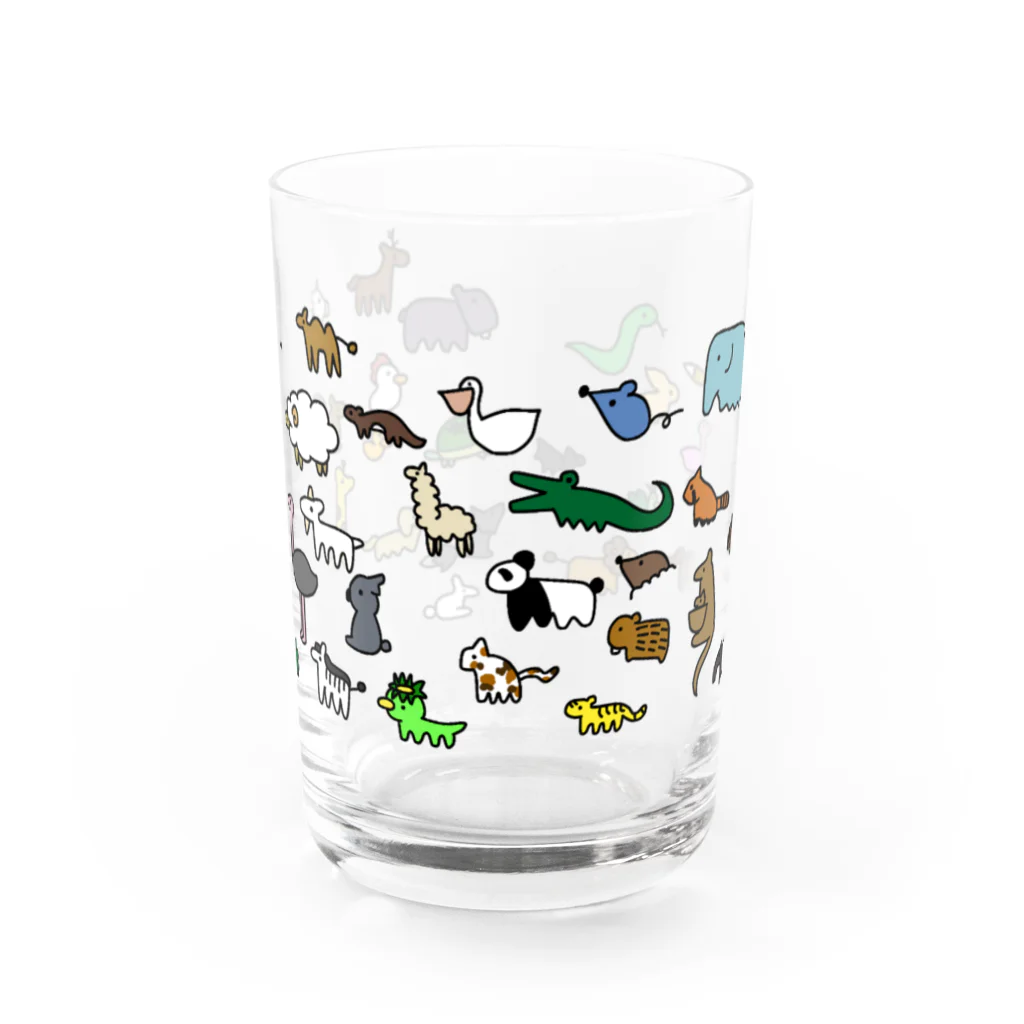 honey_sosの「ゆるどうぶつの行進」 Water Glass :front