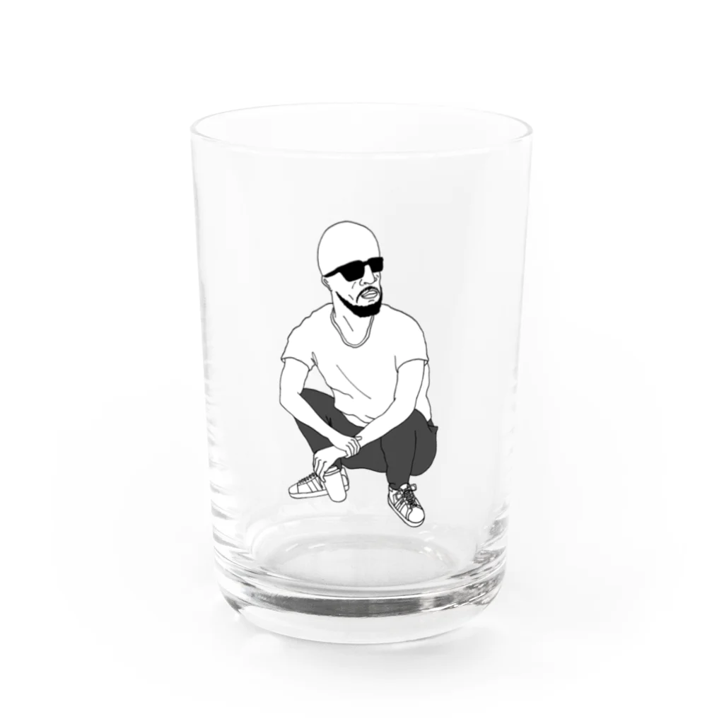 Shop_TERISHIMAのしゃがむ男 Water Glass :front