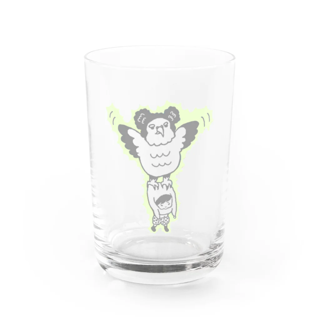 あやさんの色の薄いカンムリクマタカ Water Glass :front