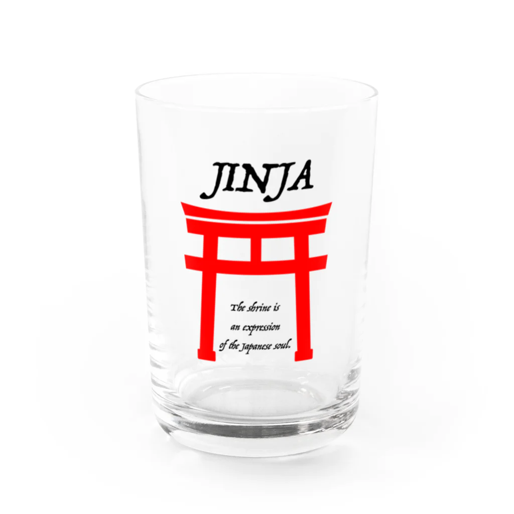 あさやけ洋品店のJINJA(赤） グラス前面