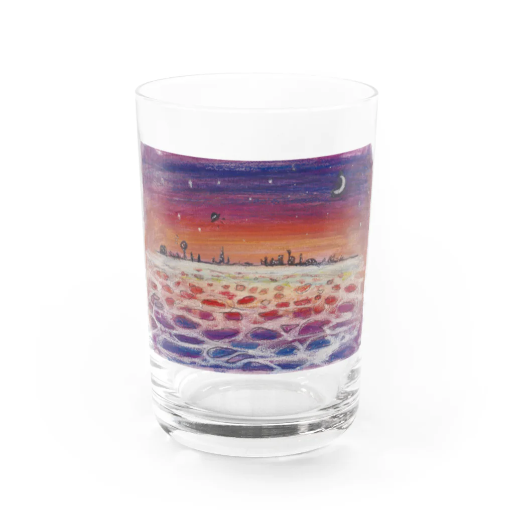 仏壇スイーツ　mamiの夕焼け海 Water Glass :front