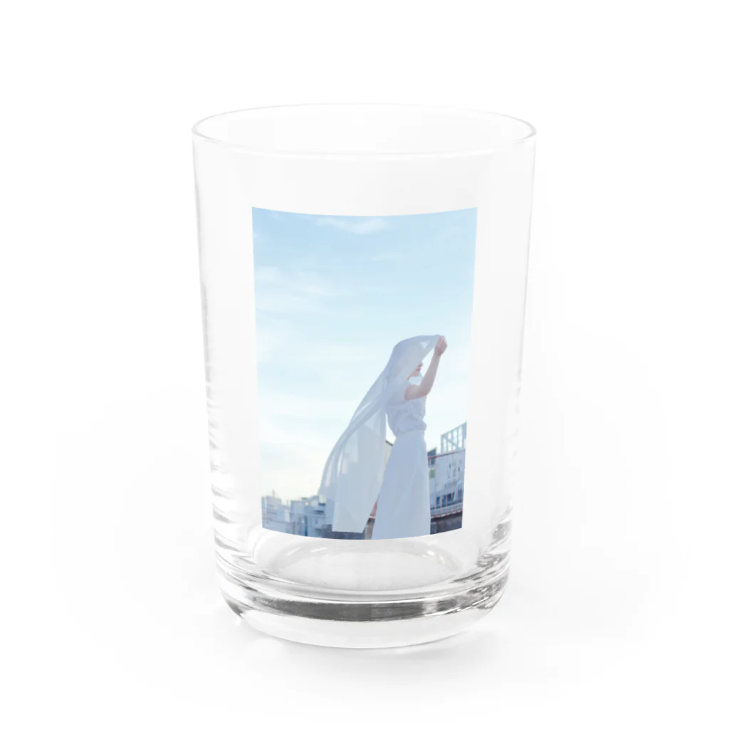 watery moonのclear blue Water Glass :front