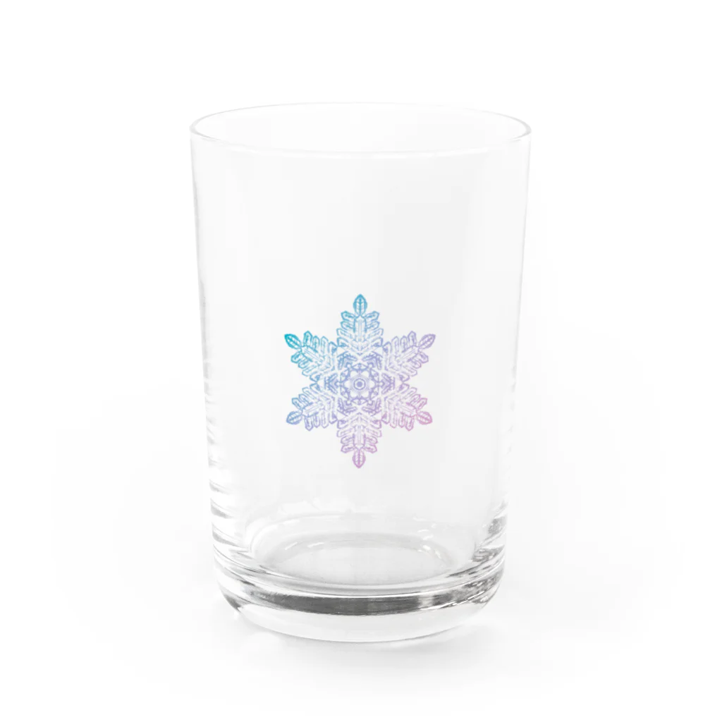 Aika Ishiguroの雪の結晶〜曼荼羅アート＜パープル＞ Water Glass :front