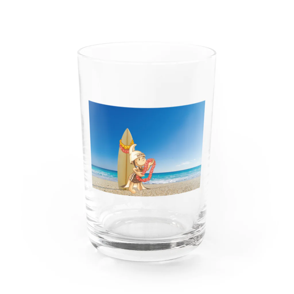 Surfing Boy Shopの砂浜サーフィンボーイくんグラス Water Glass :front