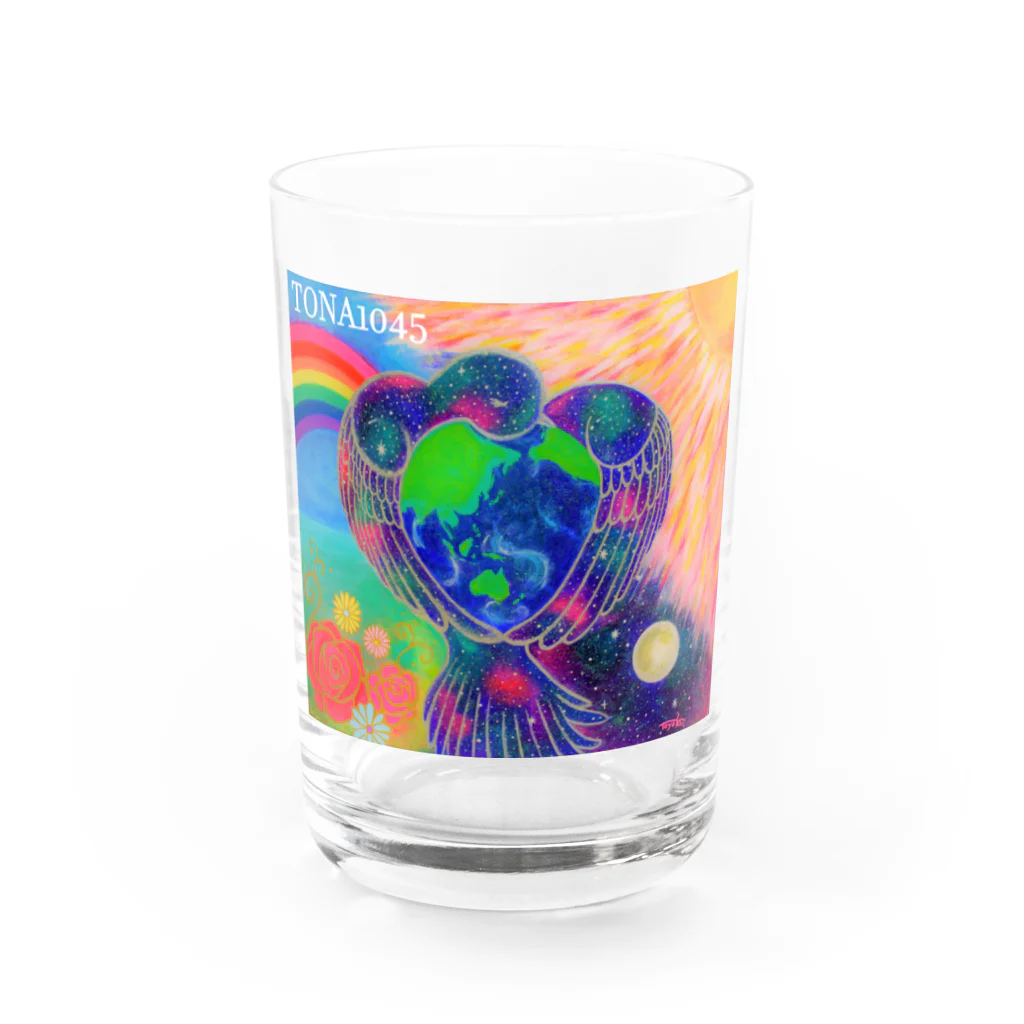 TONA1045の宇宙鳥 Water Glass :front