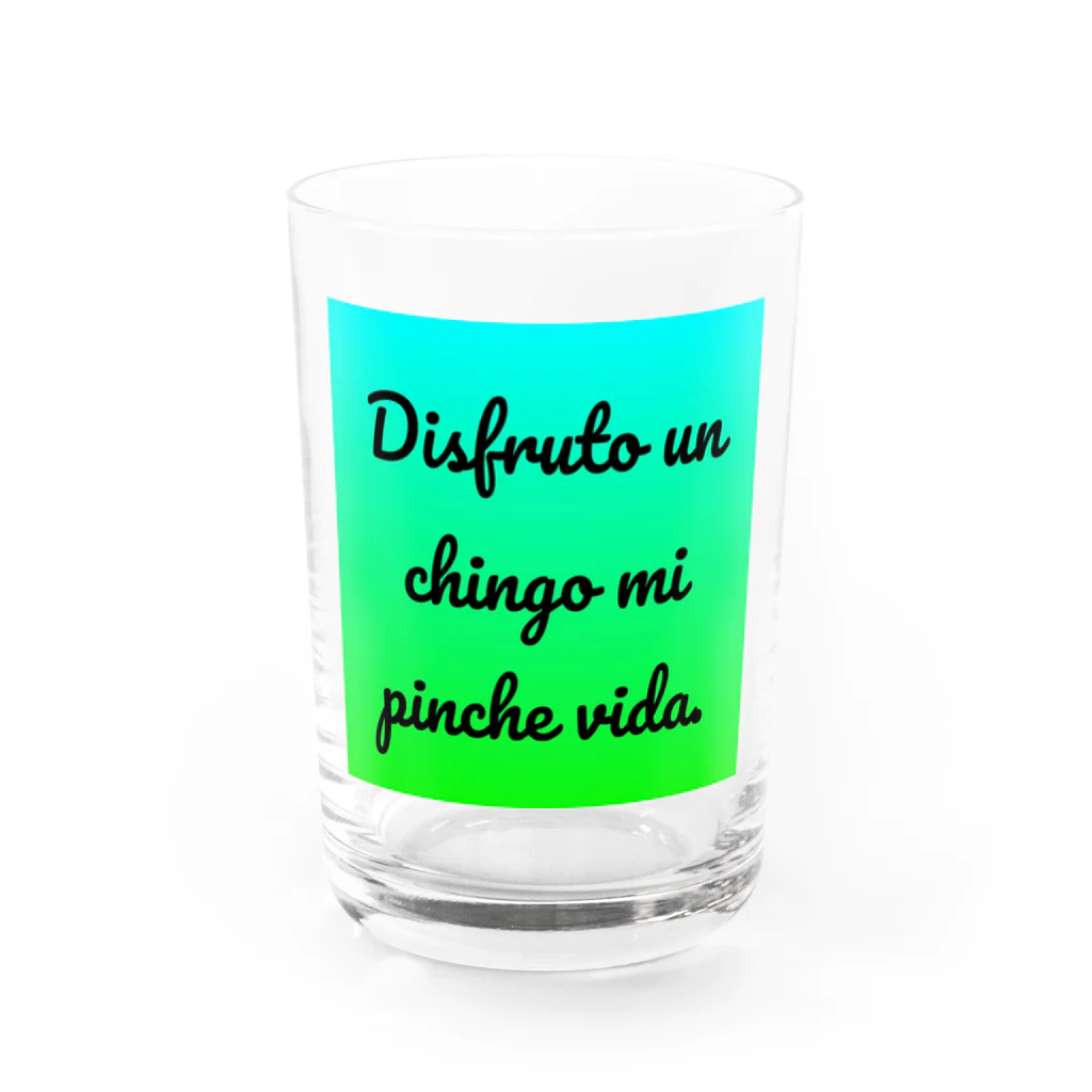 ラテン系和訳 Traducción de músicaのDisfruto un chingo mi pinche vida. Water Glass :front