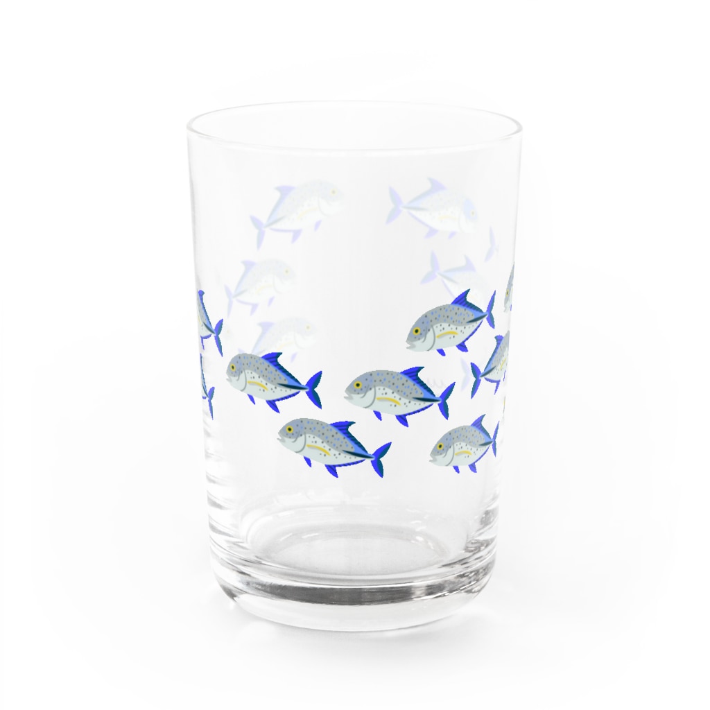 魚の群れ カスミアジ Water Glass By Astrio Suzuri店 Astrio Suzuri
