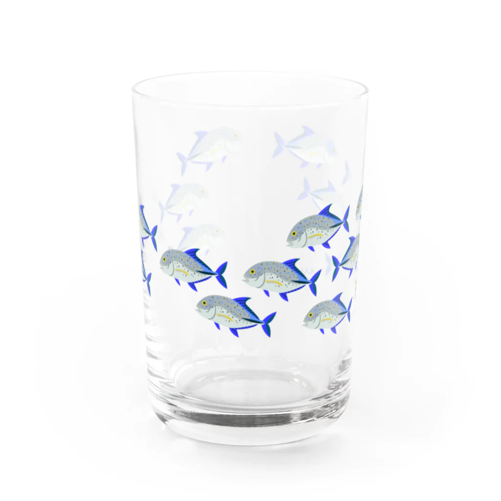 Astrio SUZURI店の魚の群れ カスミアジ Water Glass :front