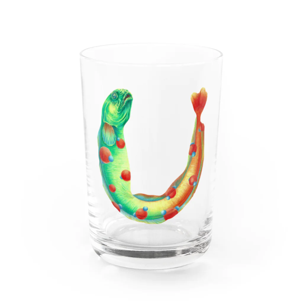 Botanical STUDIOの"U"  Wonderalphabet Water Glass :front