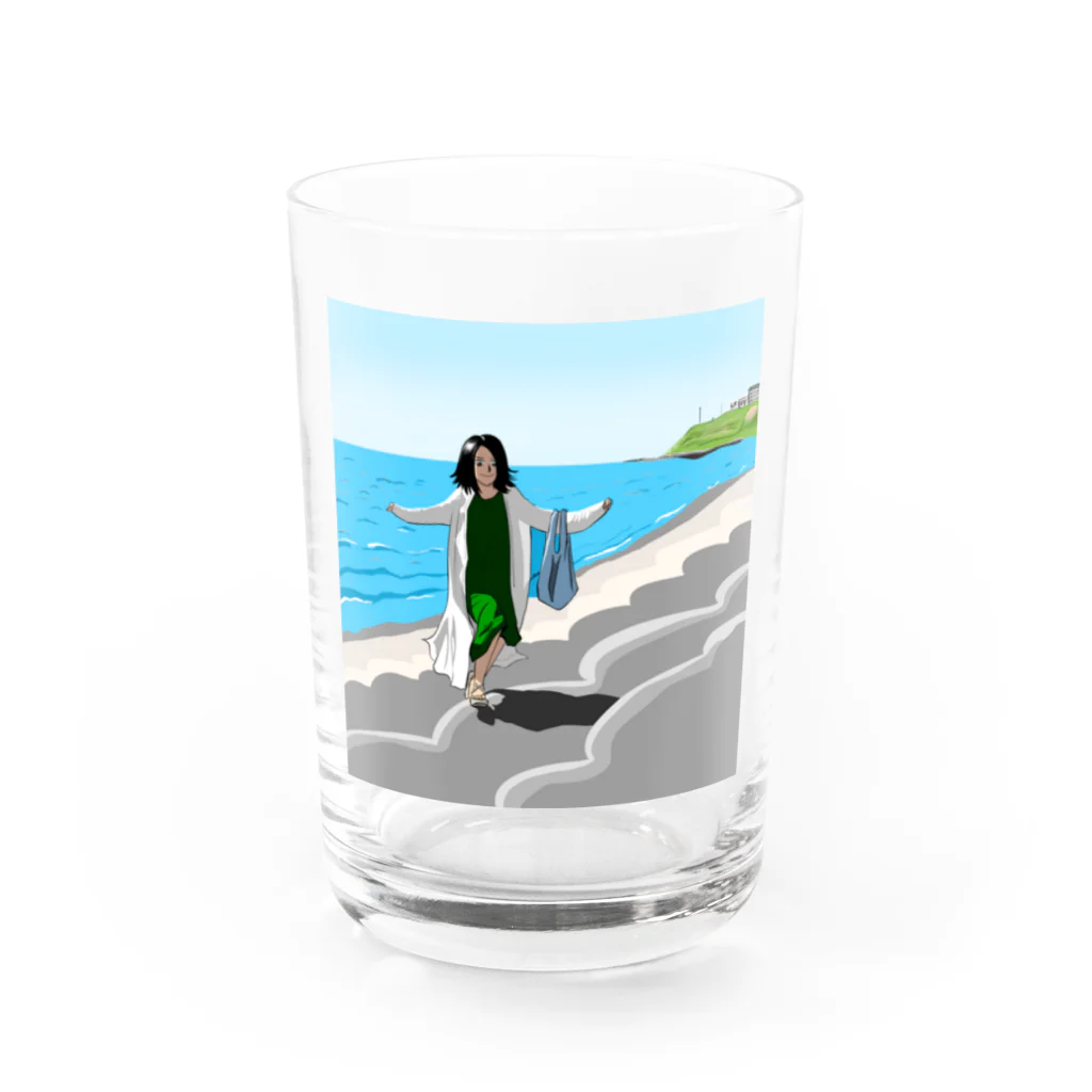 すな@マンガ描く！の日本海とお妻 Water Glass :front