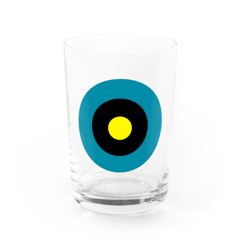 CORONET70のサークルa・ブルーグレー・黒・黄 Water Glass :front