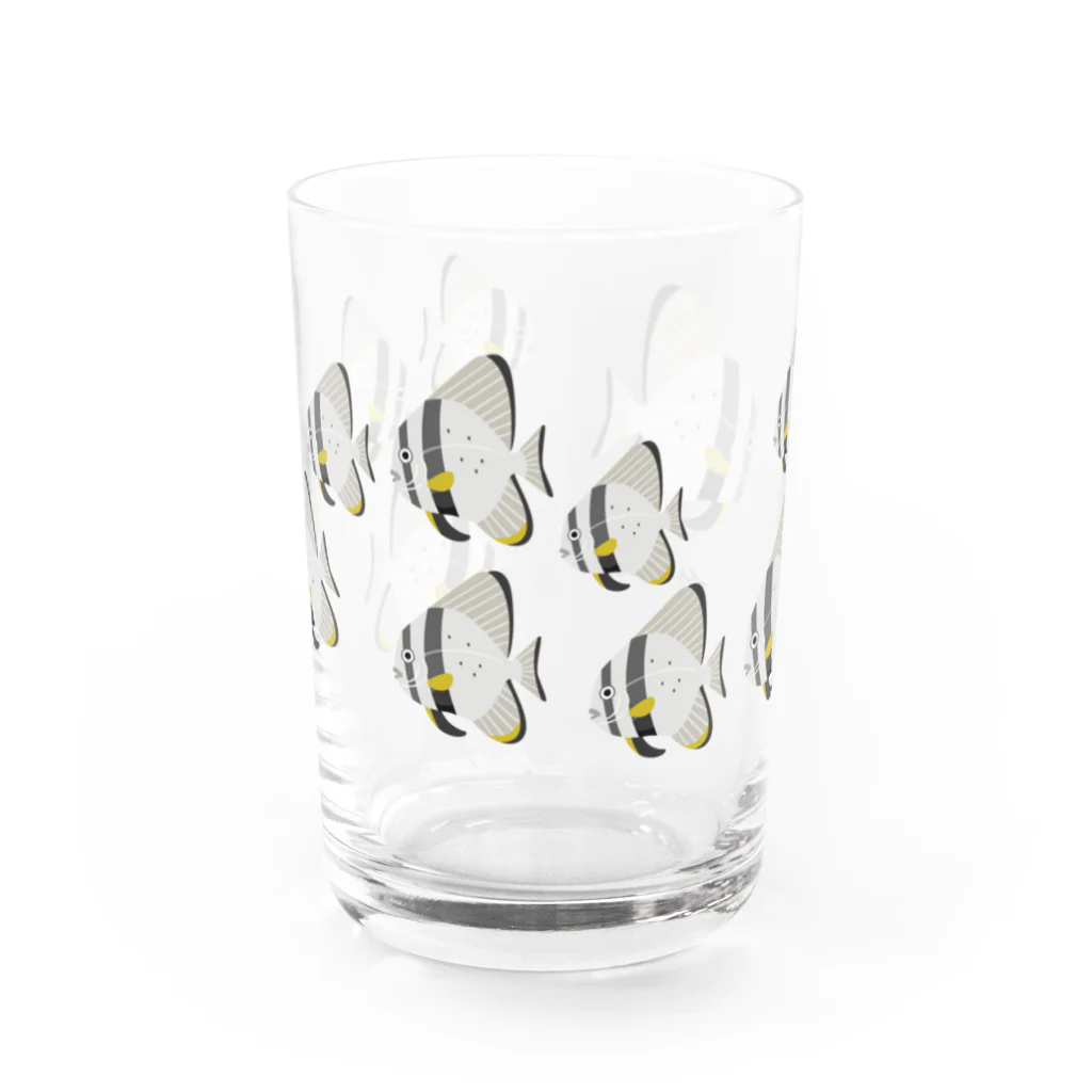 Astrio SUZURI店の魚の群れ ナンヨウツバメウオ Water Glass :front