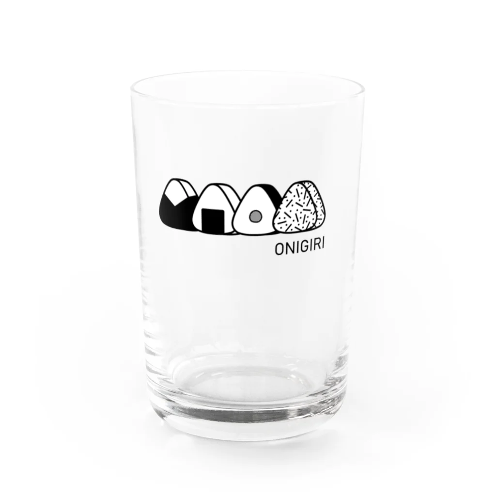 白黒専門店 ■□■□のONIGIRI おにぎり生活 Water Glass :front