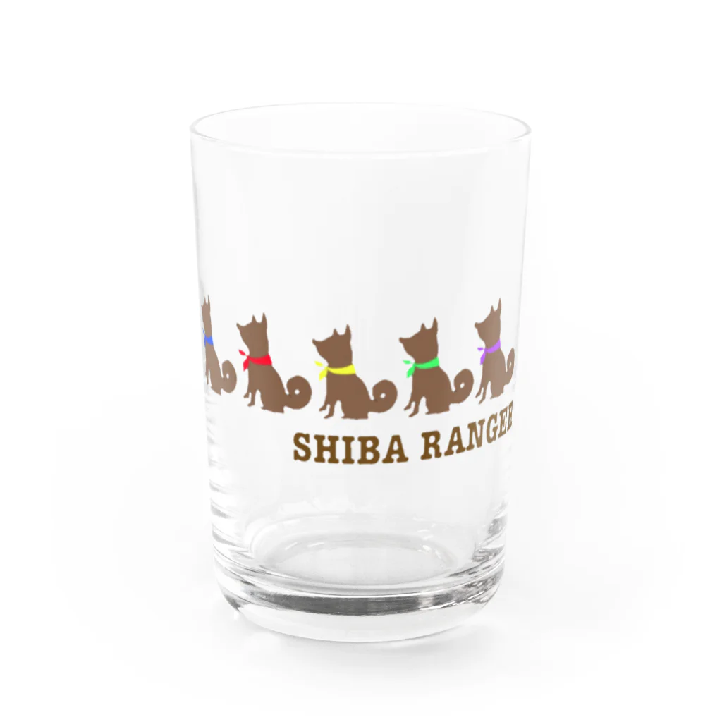 117shiba の柴レンジャー🐶（ブラウン） Water Glass :front