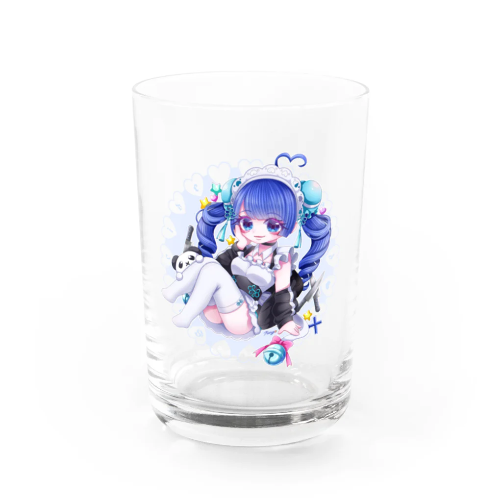 来世の林檎しゃん のSuicide Maid ミニキャラ青色 Water Glass :front