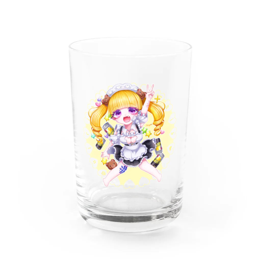 来世の林檎しゃん のSuicide Maid ミニキャラ黄色💛 Water Glass :front