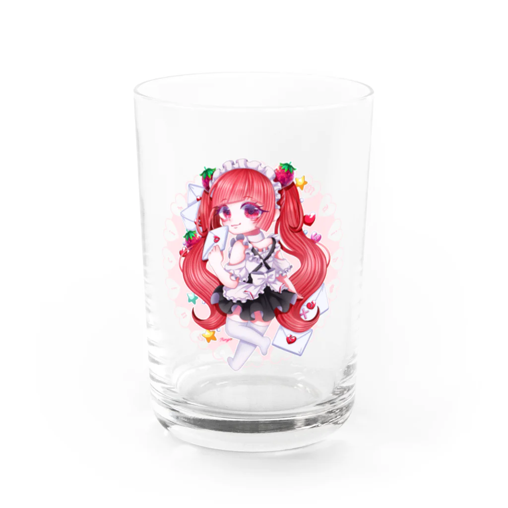 来世の林檎しゃん のSuicide Maid ミニキャラ赤色❤️ Water Glass :front