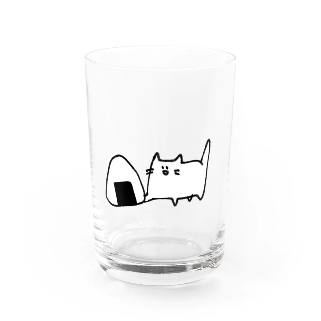 neko_00003のてぬきのてがきネコチャン（おにぎり） Water Glass :front