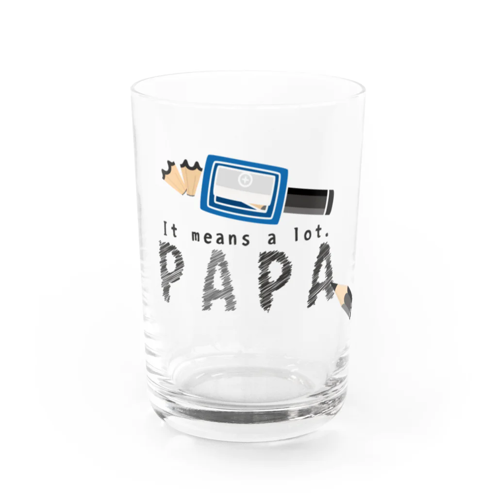 イラスト MONYAAT のちびた鉛筆 PAPA*C Water Glass :front