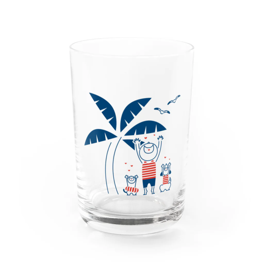 8anna storeのHAPPY HAPPY HAPPY！上を向いて笑おう！夏バージョン Water Glass :front