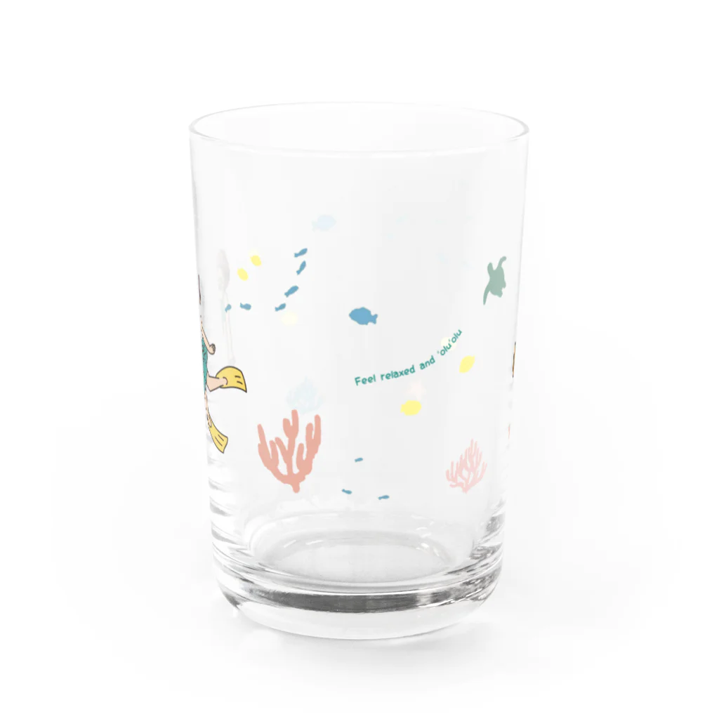 ウクレレちゃんと女の子のウクレレちゃんグラス Water Glass :front