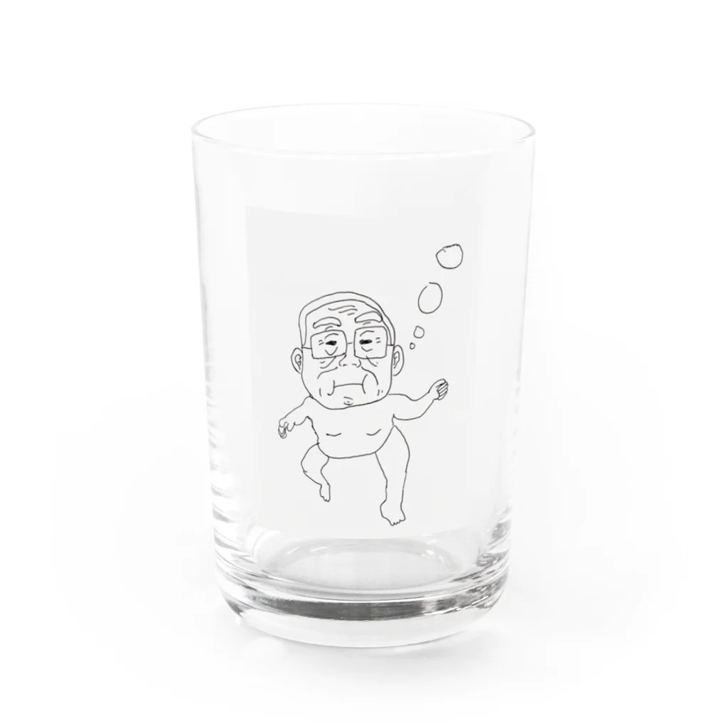 お爺の巣窟の泳ぐおじい Water Glass :front