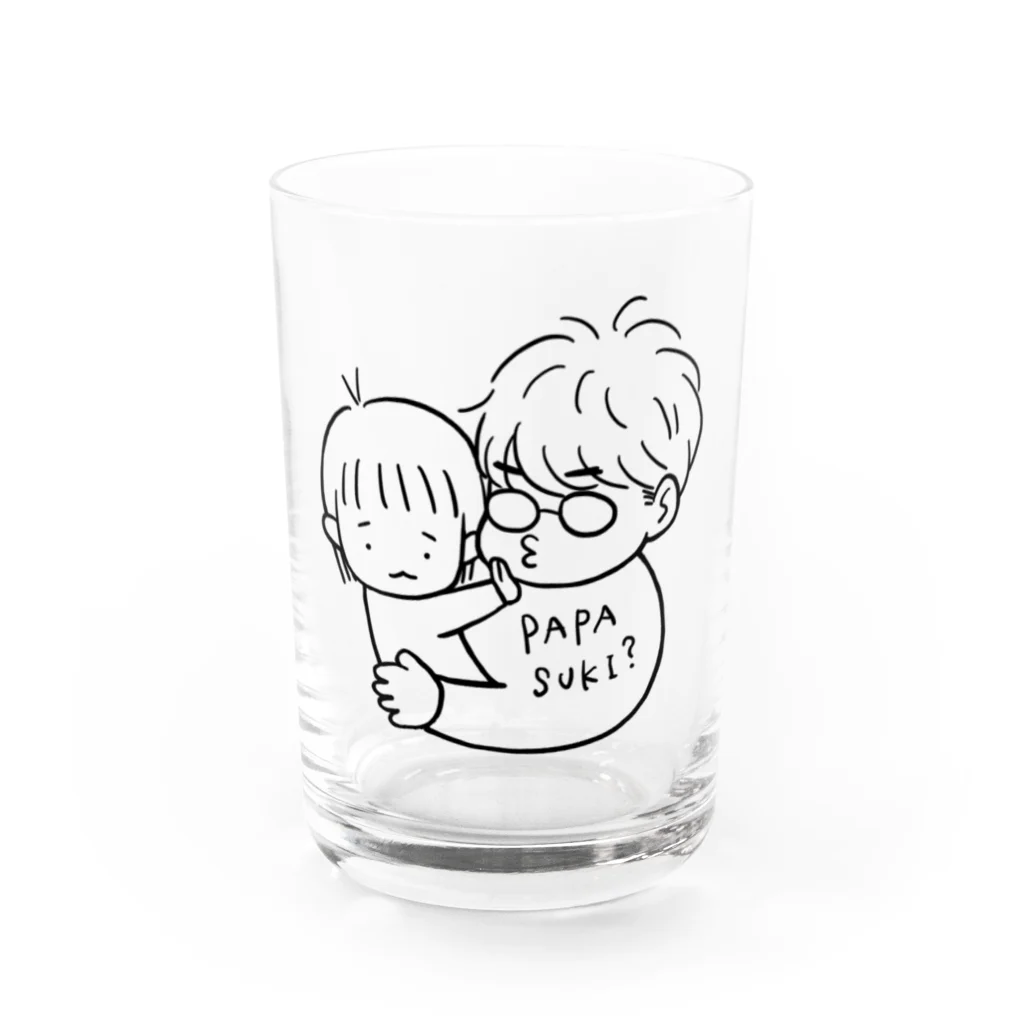 ちちとこグッズのもよぱぱぐっず Water Glass :front