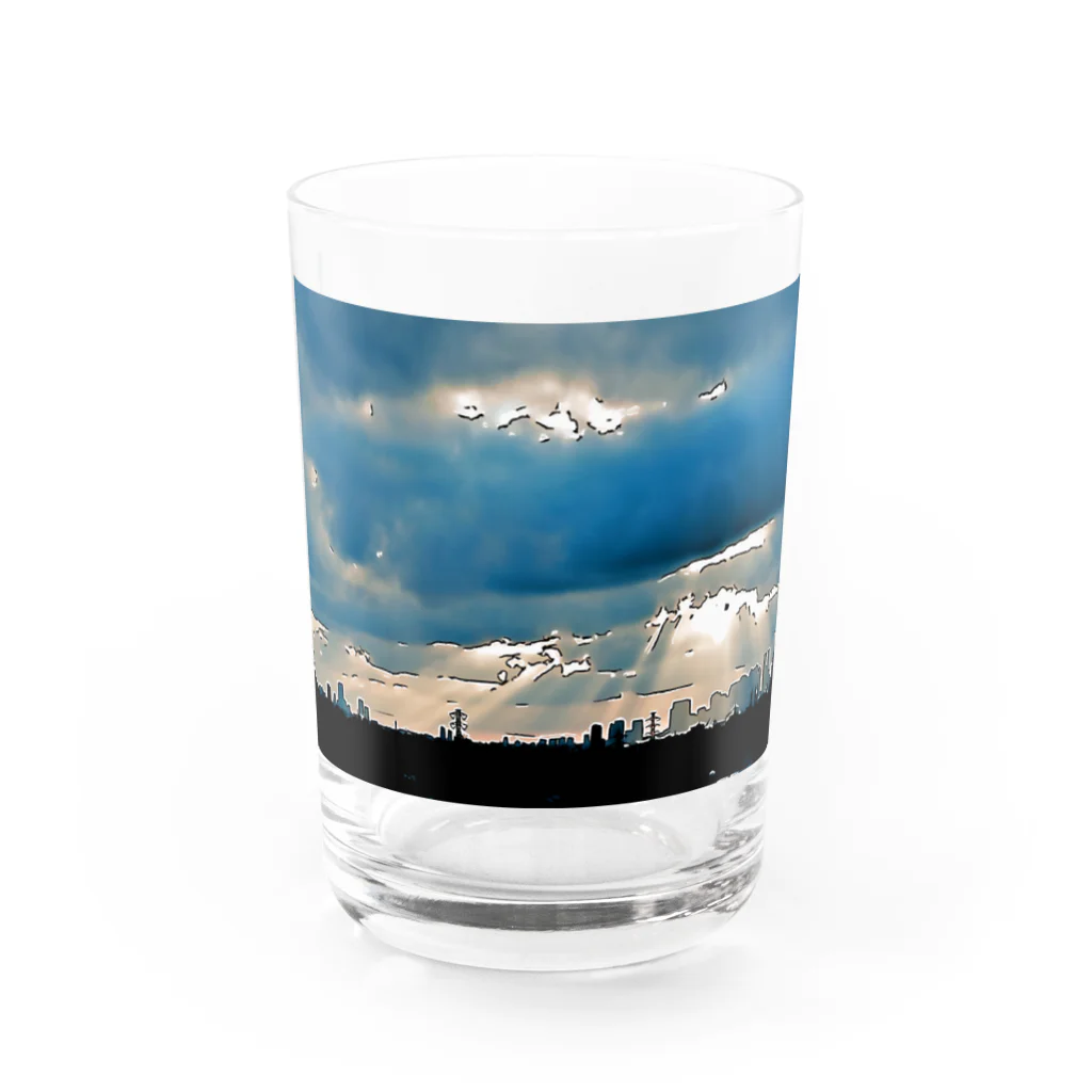 グリーンフィールドの東京夜明 Water Glass :front