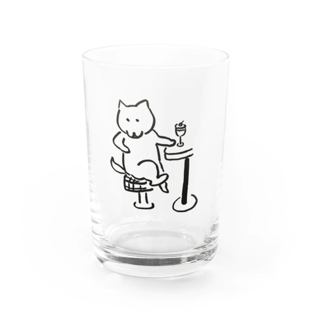 dobermanのダンディわん Water Glass :front