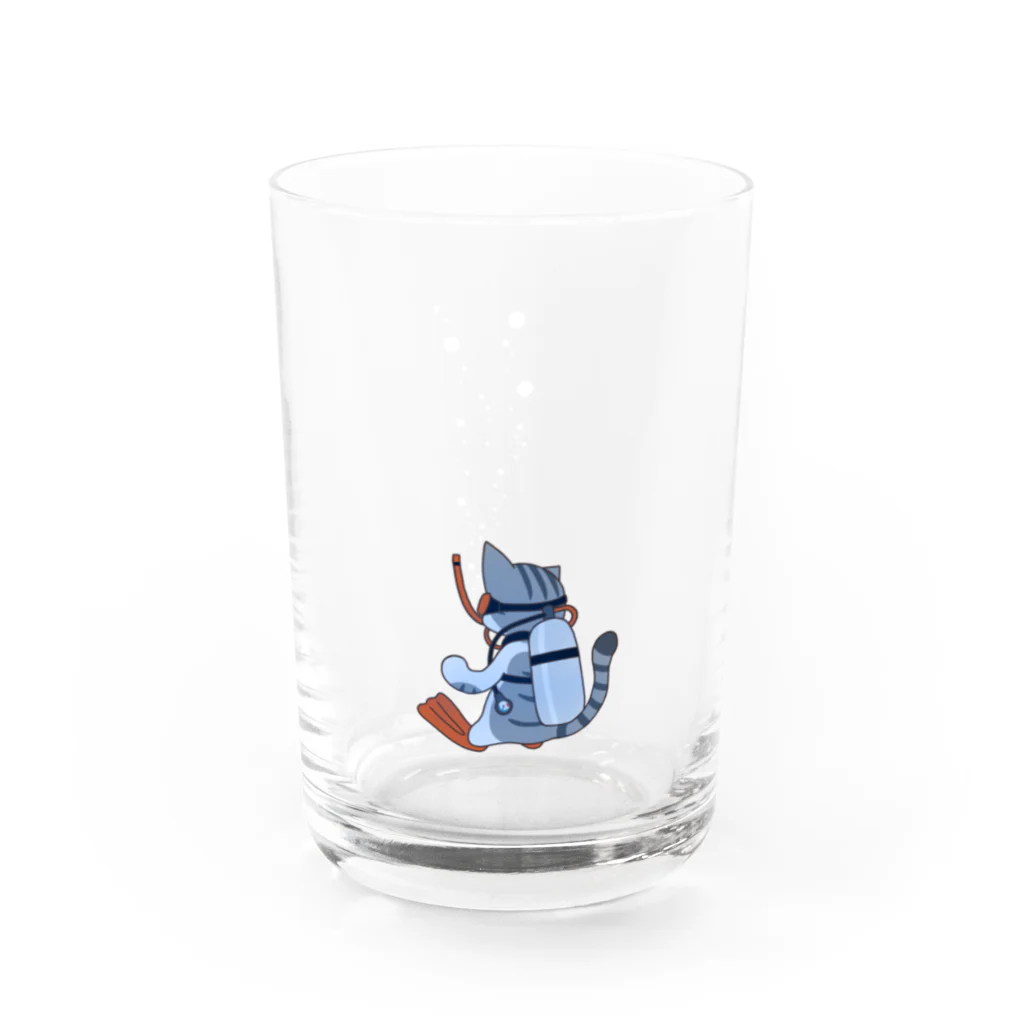 neko-neko-nekoのDIVING CAT Water Glass :front