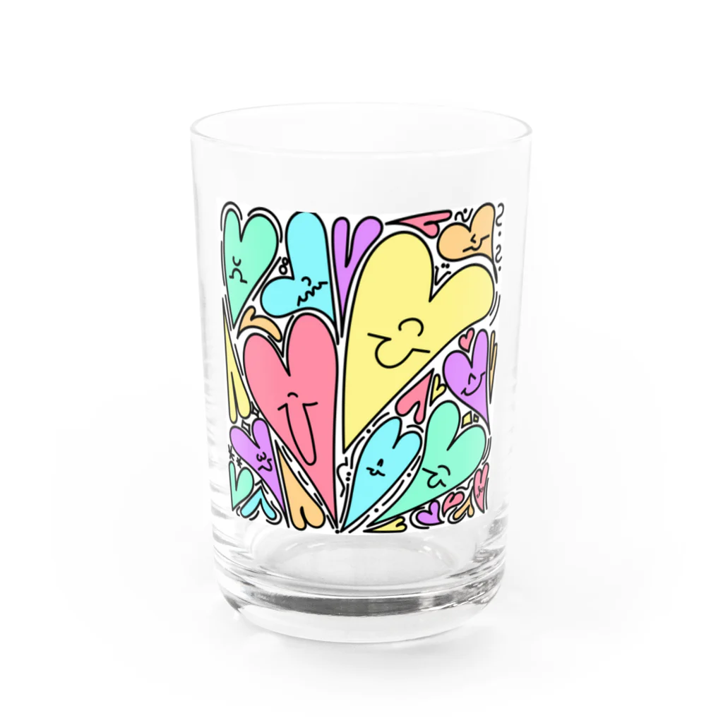 Hiko ONLINE STOREのmany many heart Water Glass :front