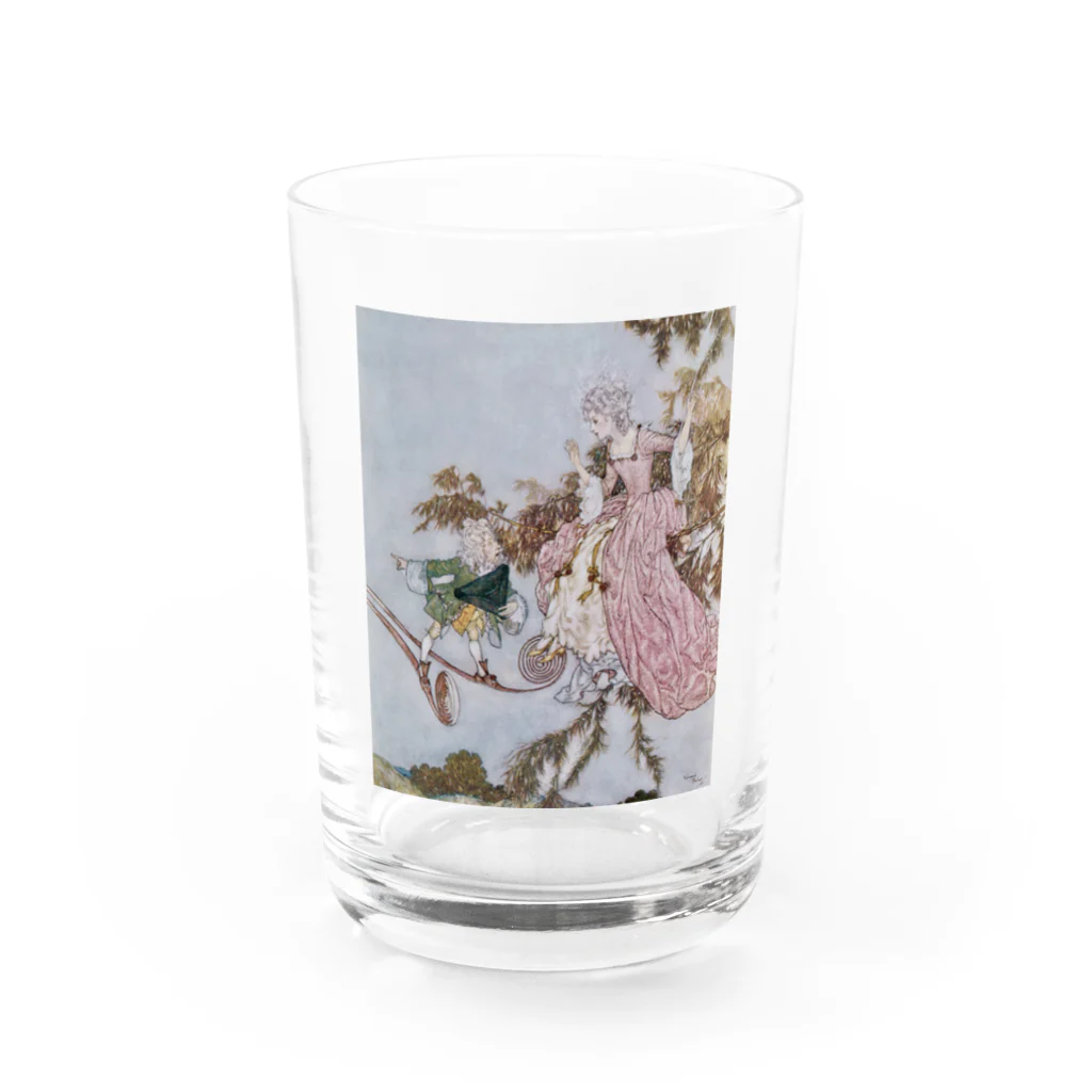 世界の絵画アートグッズのエドマンド・デュラック《眠りの森の美女》より Water Glass :front